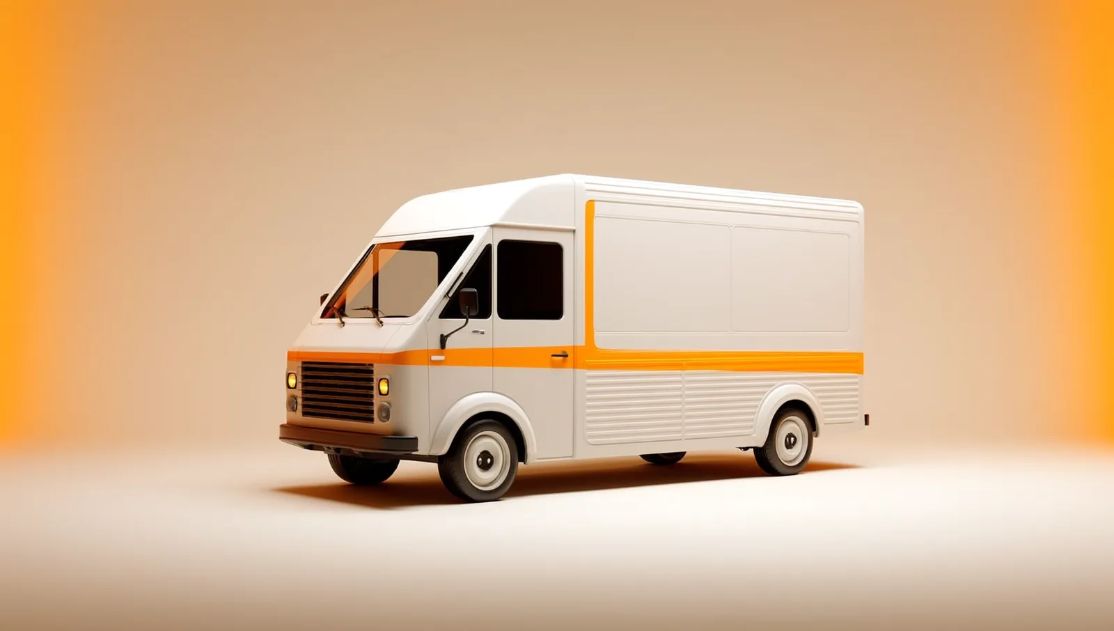 3D render of an Route Optimization AI delivery van